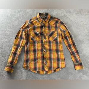 Salt Valley Western Pearl Snap Shirt Men's Small Lightweight Plaid Rockabilly